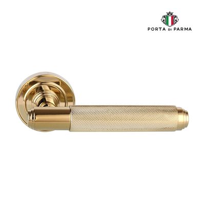 Дверная ручка на розетке PORTA DI PARMA Exa Zig 301.06, pvd полированное золото, фото 2