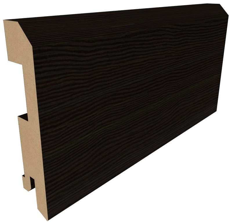 Плинтус плоский Эко-шпон 75×16×2070 темный кипарис