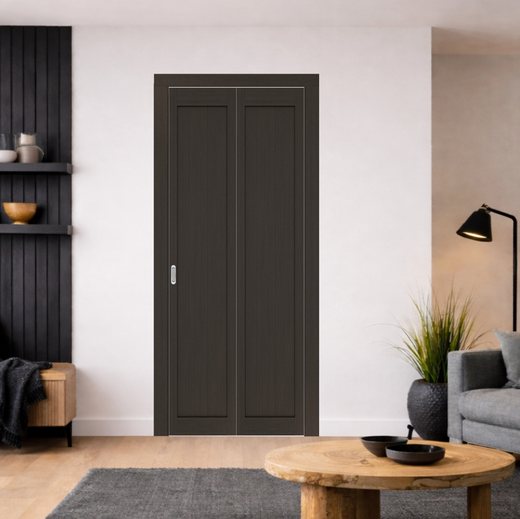 Складная дверь книжка Optima Porte глухая Турин 501.1 (Венге)