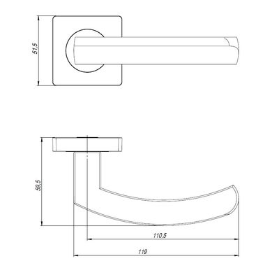 Ручка раздельная K.JK51.SIGMA (SIGMA JK) SN/CP-3 матовый никель/хром 105мм, фото 3