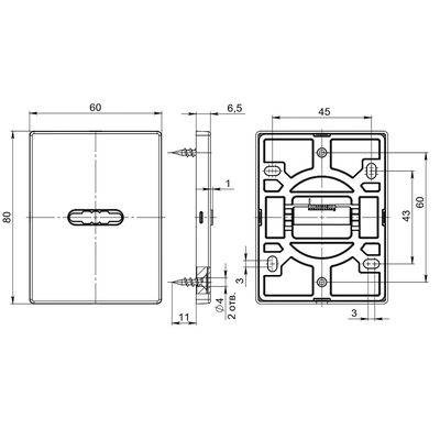 Накладка на сувальдный замок ESC.S-auto.RL/K.486 BL (ESC 486-S-auto RL) черный (1шт.), фото 3