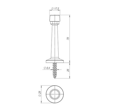 Упор дверной настенный STOPPER/15 (DS-15) AB бронза, фото 3