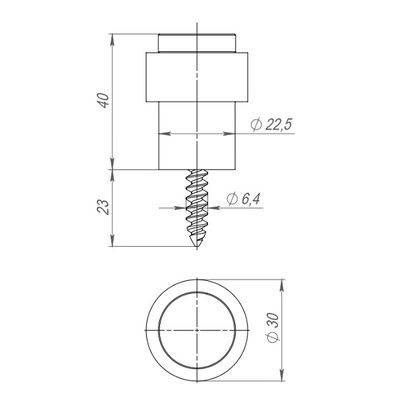 Упор дверной напольный STOPPER/14 (DS-14) CP-8 хром, фото 3