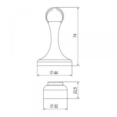 Упор дверной напольный DFIX/MF45 (DSM-45) магнитный GR-23 графит, фото 3