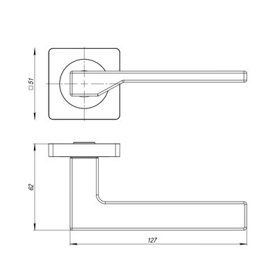 Ручка раздельная K.JK51.LEVEL (LEVEL JK) SN/CP-3 матовый никель, фото 3