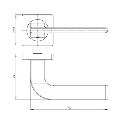 Ручка раздельная K.JK51.SPLINE (SPLINE JK) GR-23 графит, фото 3