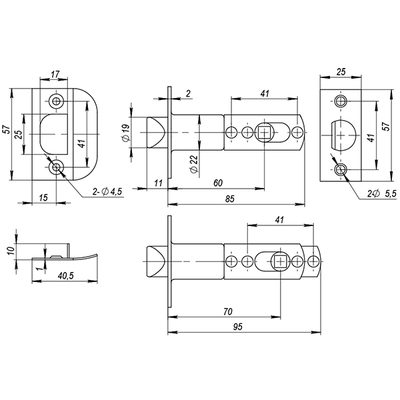 Ручка защелка DK610 AB-BK (6010 AB-B) (фик.) бронза, фото 4