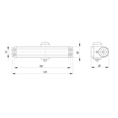 Доводчик дверной DCTR50-100 (TDR-100) 50-100кг WH белый, фото 3