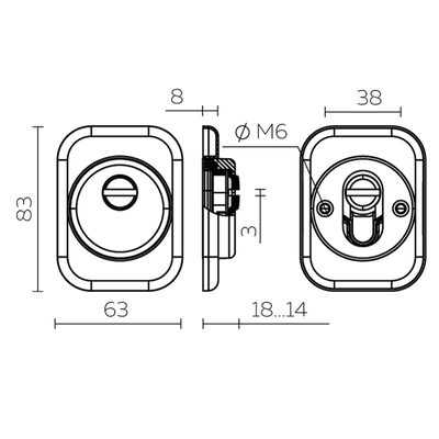 Броненакладка DEF.XL/K-EXT.4286 (DEF 4286 SQ XL) CP-8 хром, фото 3