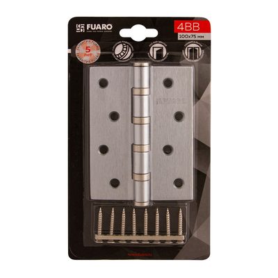 Петля универсальная IN4400U-BL SSC (4BB/BL 100x75x2,5) сатинированный хром БЛИСТЕР, фото 2
