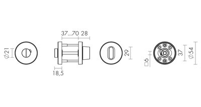 Ручка поворотная BK6.R.DSS201-02 (DSS-02-BK6) (INOX 201) BLACK, фото 3