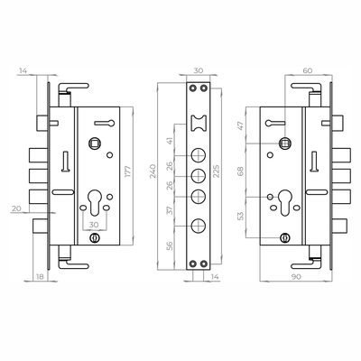 Корпус врезного замка без ц/механизма CH-08, фото 3