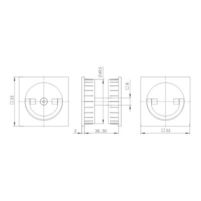 Ручка поворотная для раздвижных дверей SH.QUADRO55.BK8x2 BL-26 черный, фото 3