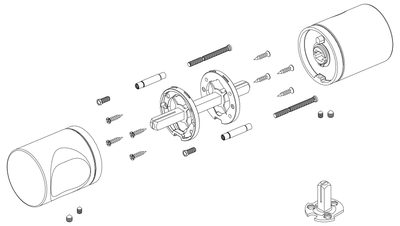 Ручка раздельная K.ART52.SYMMETRY MWSC-33 итальянский тисненый, фото 4
