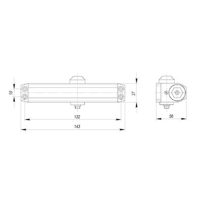 Доводчик дверной DCTR15-60 (TDR-60) 15-60кг WH белый, фото 3