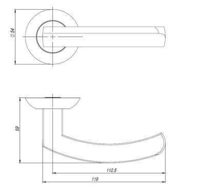 Ручка раздельная R.JR54.SIGMA (SIGMA JR) BL-24 черный 105мм, фото 3