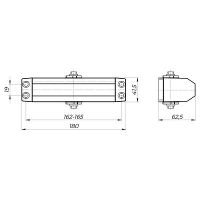 Доводчик дверной DCTR80-140 (TDR-140) 80-140кг AL алюминий, фото 3