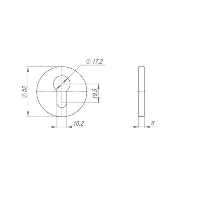 Накладка под цилиндр ET.R.ARC.R52 (ET ARC) CP-8 хром, фото 3