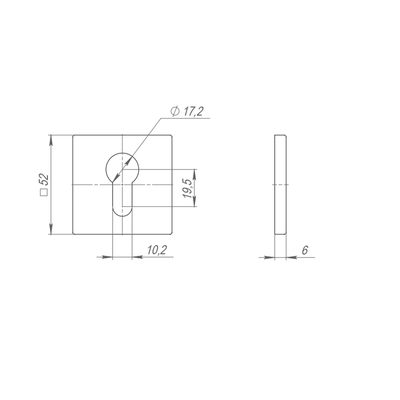 Накладка под цилиндр ET.K.ARC.Q52 (ET ARC) CP-8 хром, фото 3
