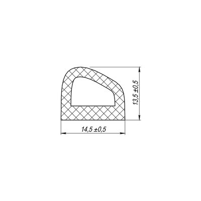 Уплотнитель самоклеящийся ADH/D-14,5x13,5mm, BLACK черный 100 m, фото 3
