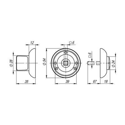 Ручка поворотная BK6.R.LD54 (BK6) AB/GP-7 бронза/золото, фото 3