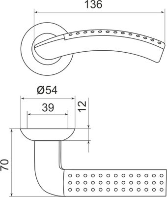 Ручка раздельная R.LD54.Libra26 (Libra LD26) AB/GP-7 бронза/золото, фото 3