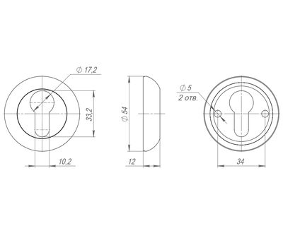 Накладка под цилиндр ET.R.LD54 (ET-1) AB/GP-7 бронза/золото, фото 3