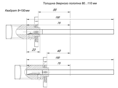 Квадрат для ручек Spindle 8х150, фото 3