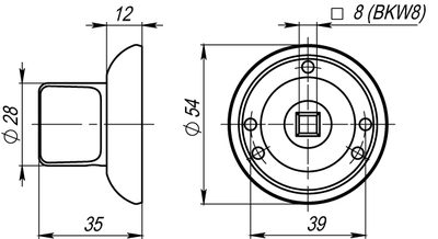 Ручка поворотная BKW8.R.LD54 (BKW8) SN/CP-3 матовый никель/хром, фото 3