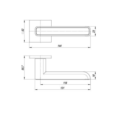 Ручка раздельная K.ARC.Q52.MARS BL/GR-24 черный/графит, фото 3