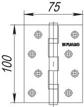 Петля универсальная IN4200U SN (2BB 100x75x2,5) мат.никель, фото 2