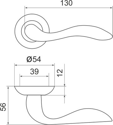 Ручка раздельная R.LD54.Selena (Selena LD19) SN/CP-3 матовый никель/хром, фото 3