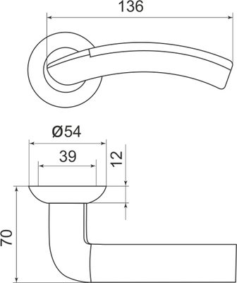 Ручка раздельная R.LD54.Libra27 (Libra LD27) SN/CP-3 матовый никель/хром, фото 3