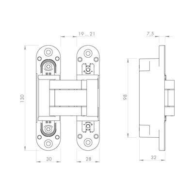 Петля скрытой установки U3D5000.VPG SC мат.хром TECH, фото 3