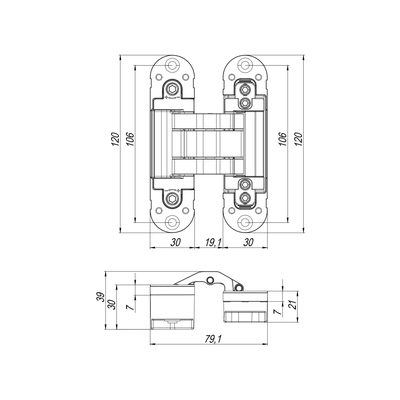 Петля скрытой установки U3D3300.TG SC мат. хром, фото 3