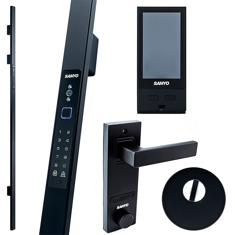Электронный замок Sanyo D700 Usmart Go DM70 с WiFi, ручка скоба 1800 мм, черный