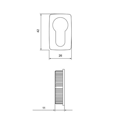 Накладка под цилиндр ET.K.EL.Q27 BL-24 черный, фото 2