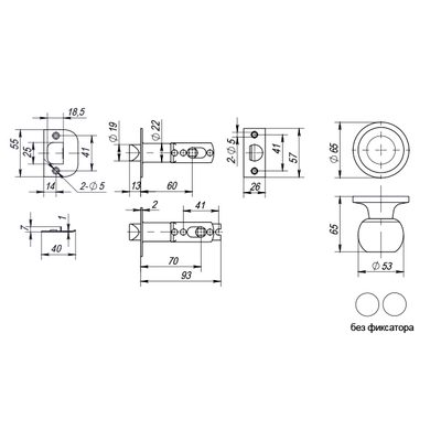 Ручка защелка DK672 AC-PS (6072 AC-P) (без фик.) медь, фото 3