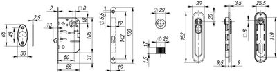 Набор для раздвижных дверей SH.LD152.KIT011-BK (SH011-BK) AB-7 бронза, фото 3