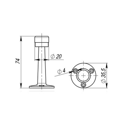 Упор Armadillo дверной настенный STOPPER/ZA033 (DH033ZA) GP-5 золото, фото 3