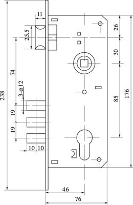 Замок цилиндровый с в комплекте с ручкой LOCKSET.9011 (SET F9011) AB бронза, фото 3