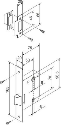 Защелка врезная METF72-50 (F72-50) SN мат.никель, фото 3
