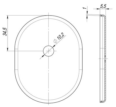 Накладка на шток цилиндра ESC.O.SF/OV.474 (ESC 474) SN мат.никель, фото 3