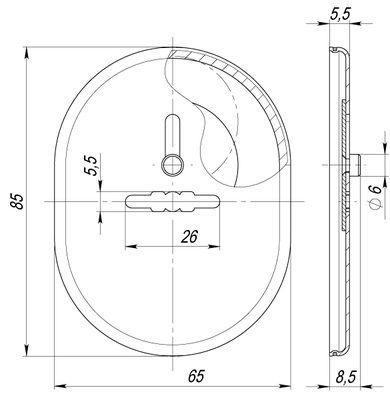 Накладка на сувальдный замок ESC.S-lift.SF/OV.476 (ESC 476) с шторкой SN мат.никель, фото 3