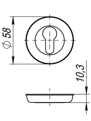 Накладка под цилиндр ET.R.SM58 (ET SM) AB-7 матовая бронза, фото 3