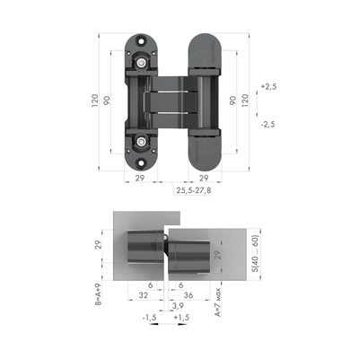 Петля скрытой установки U3D8000.VPG FSG флор. золото TECH, фото 2