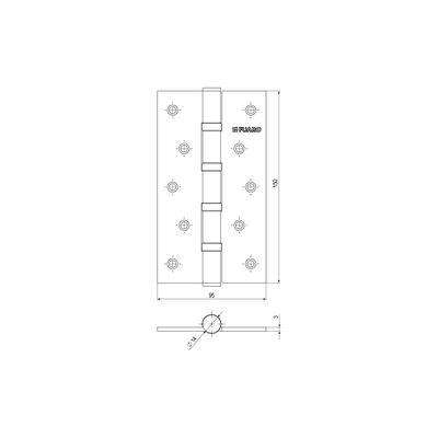 Петля универсальная IN6400U WAB (4BB 150x95x3) мат. бронза, фото 3