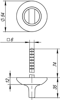 Ручка поворотная BKW6.R.AR54 (BKW6 AR) SN/CP-3 матовый никель/хром, фото 2