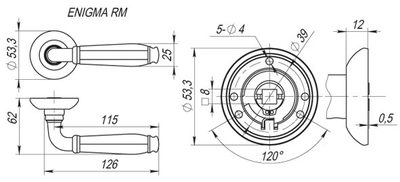 Ручка раздельная R.RM54.ENIGMA (ENIGMA RM) AB/GP-7 бронза/золото, фото 3