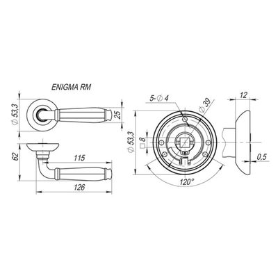 Ручка раздельная R.RM54.ENIGMA (ENIGMA RM) SN/CP-3 матовый никель/хром, фото 3